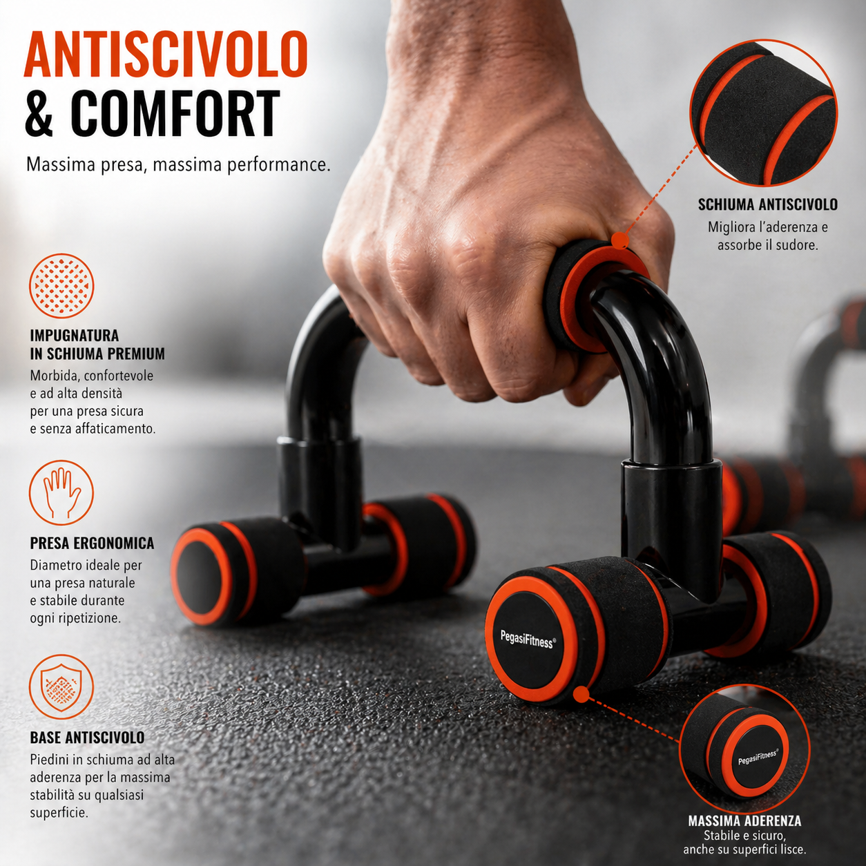 Maniglie per Flessioni Push Up Antiscivolo per Allenamento Muscolare Interno ed Esterno