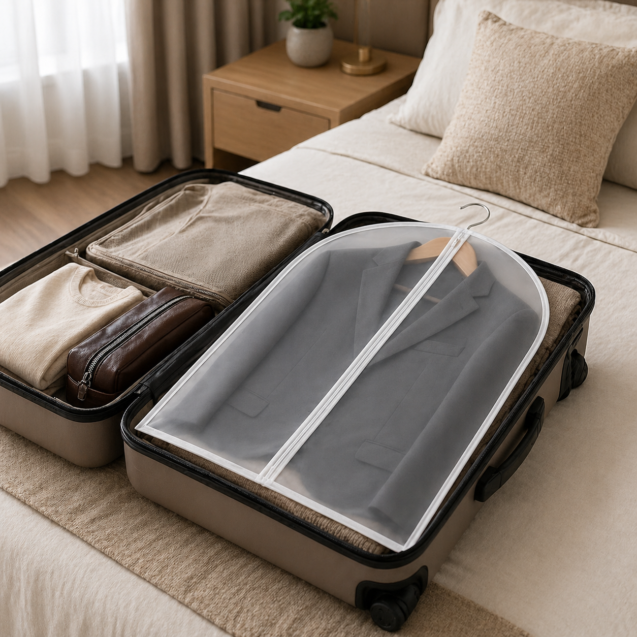 Copriabiti 60×100 cm Trasparente Antipolvere Riutilizzabile per Vestiti, Giacche e Cappotti