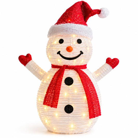 Pupazzo di Neve Luminoso LED 70 cm Pieghevole – Decorazione Natalizia per Casa e Giardino