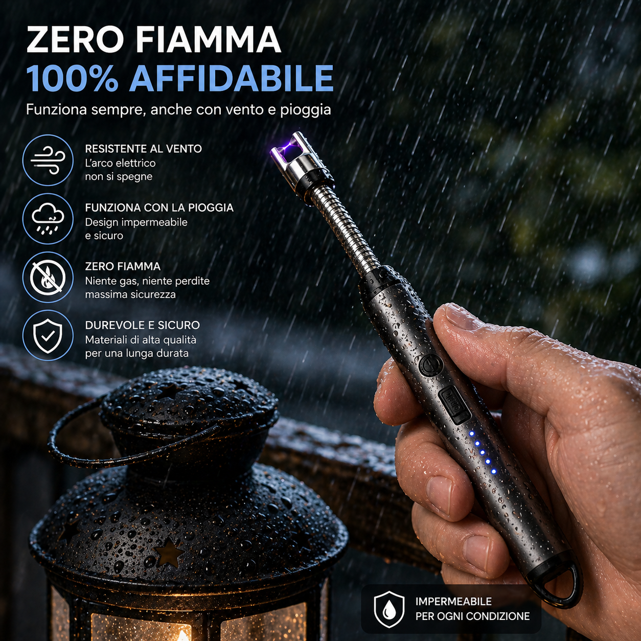 Accendino Elettrico ad Arco USB Ricaricabile