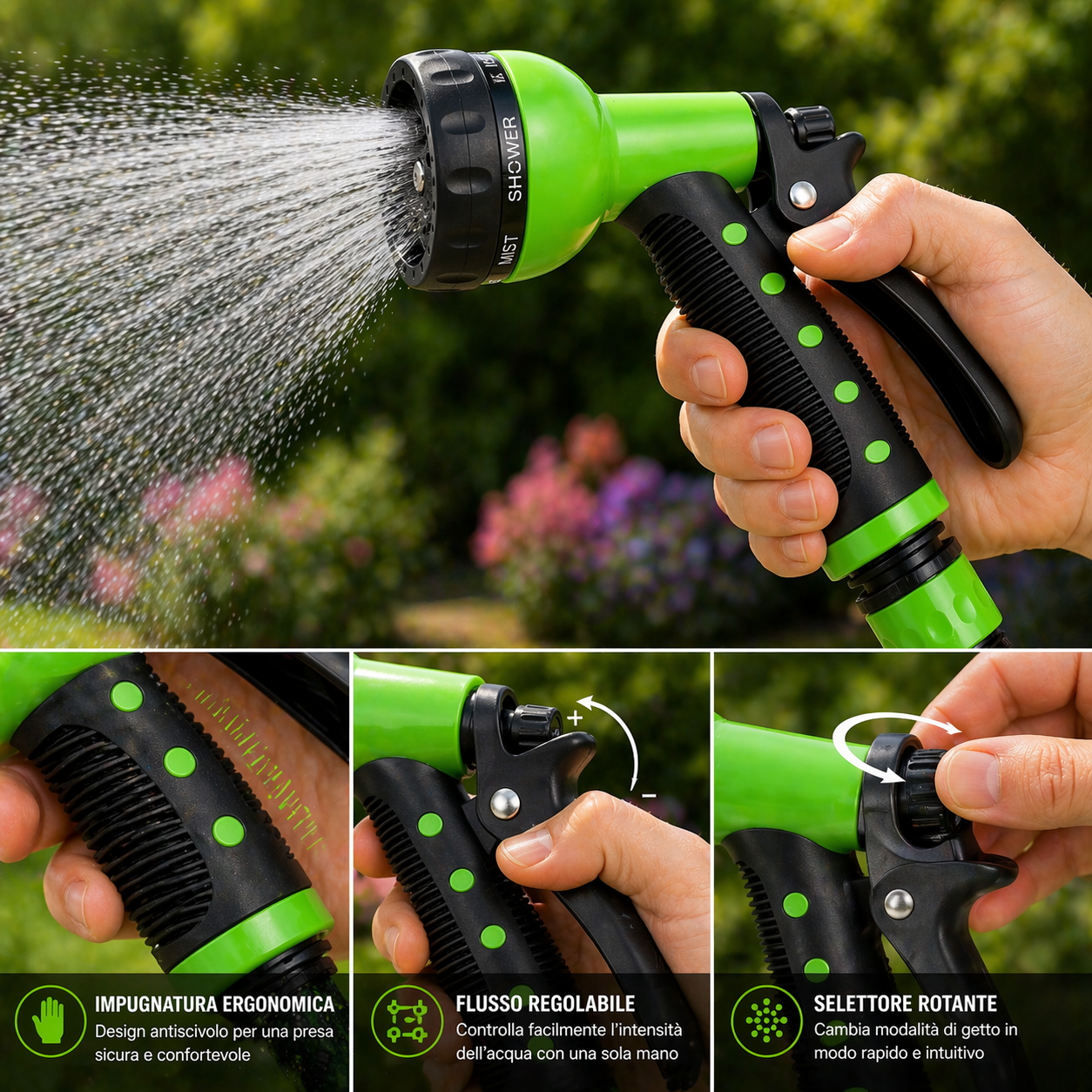 Set di 4 Soffioni per Tubi da Giardino