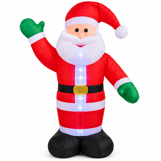 Babbo Natale Gonfiabile 120 cm con Luci LED – Decorazione Natalizia per Casa e Giardino