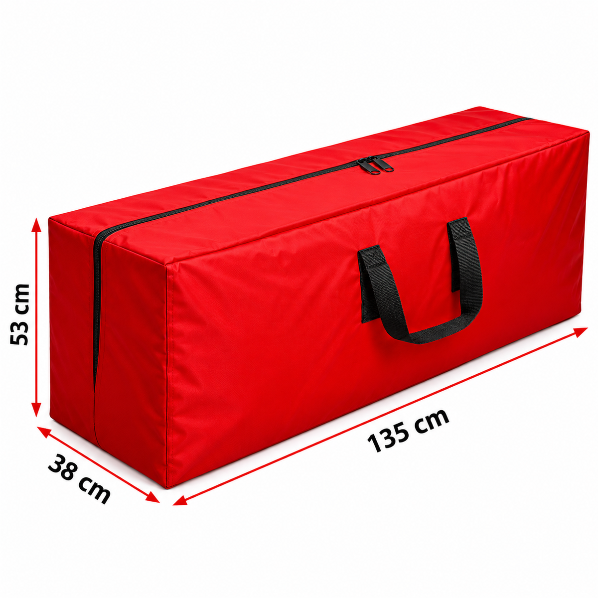 Custodia Porta Albero di Natale 135x38x53 cm – Borsa Rossa con Cerniera e Manici per Conservazione Albero Artificiale