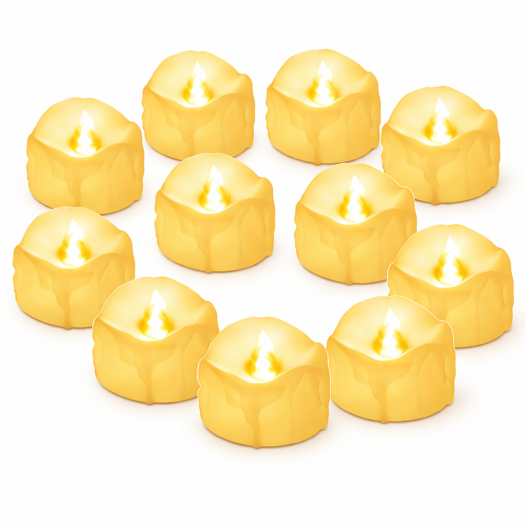 Set 12 Candele LED con Effetto Cera