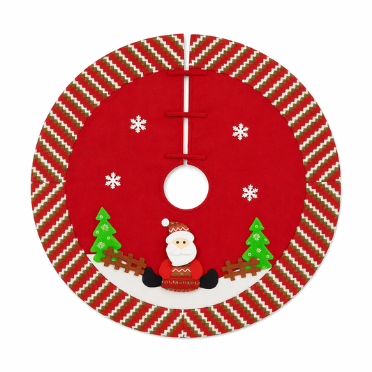 Tappeto Sotto Albero di Natale Rosso 90 cm
