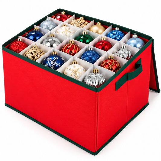 Scatola Porta Palline di Natale con Divisori – Custodia Pieghevole 43x35x35 cm