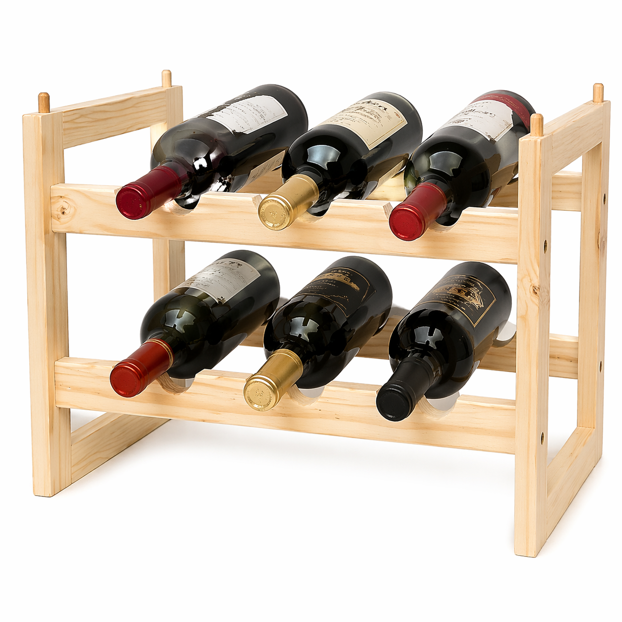 Portabottiglie Vino in Legno di Pino Naturale