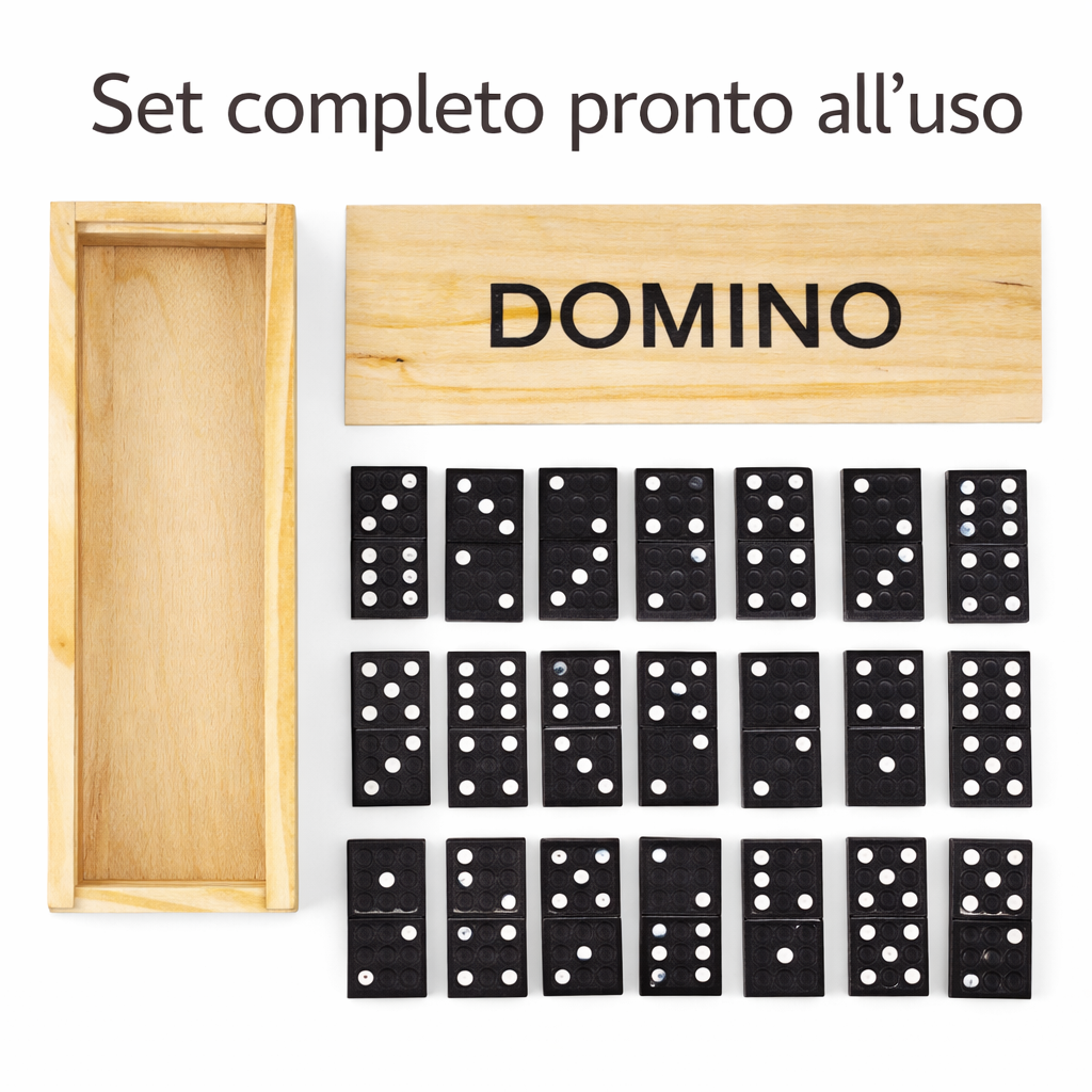 Domino in Legno Classico – Set Completo Compatto e Resistente