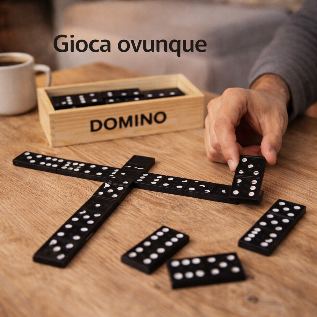 Domino in Legno Classico – Set Completo Compatto e Resistente