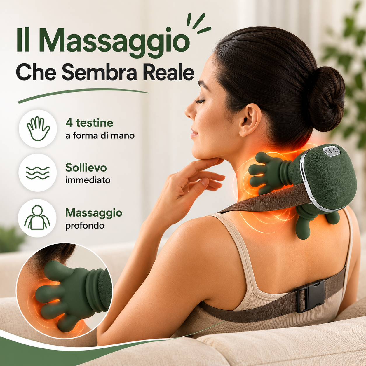 Massaggiatore per Collo e Schiena con 3 Modalità di Massaggio