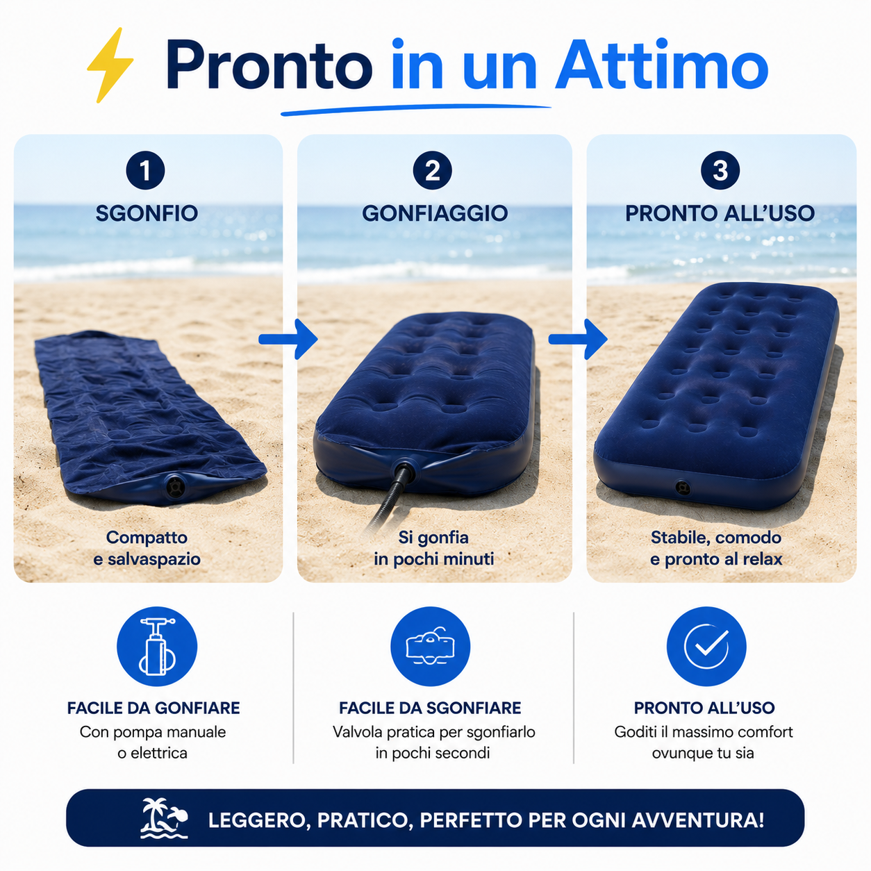 Materassino Gonfiabile Leggero e Compatto