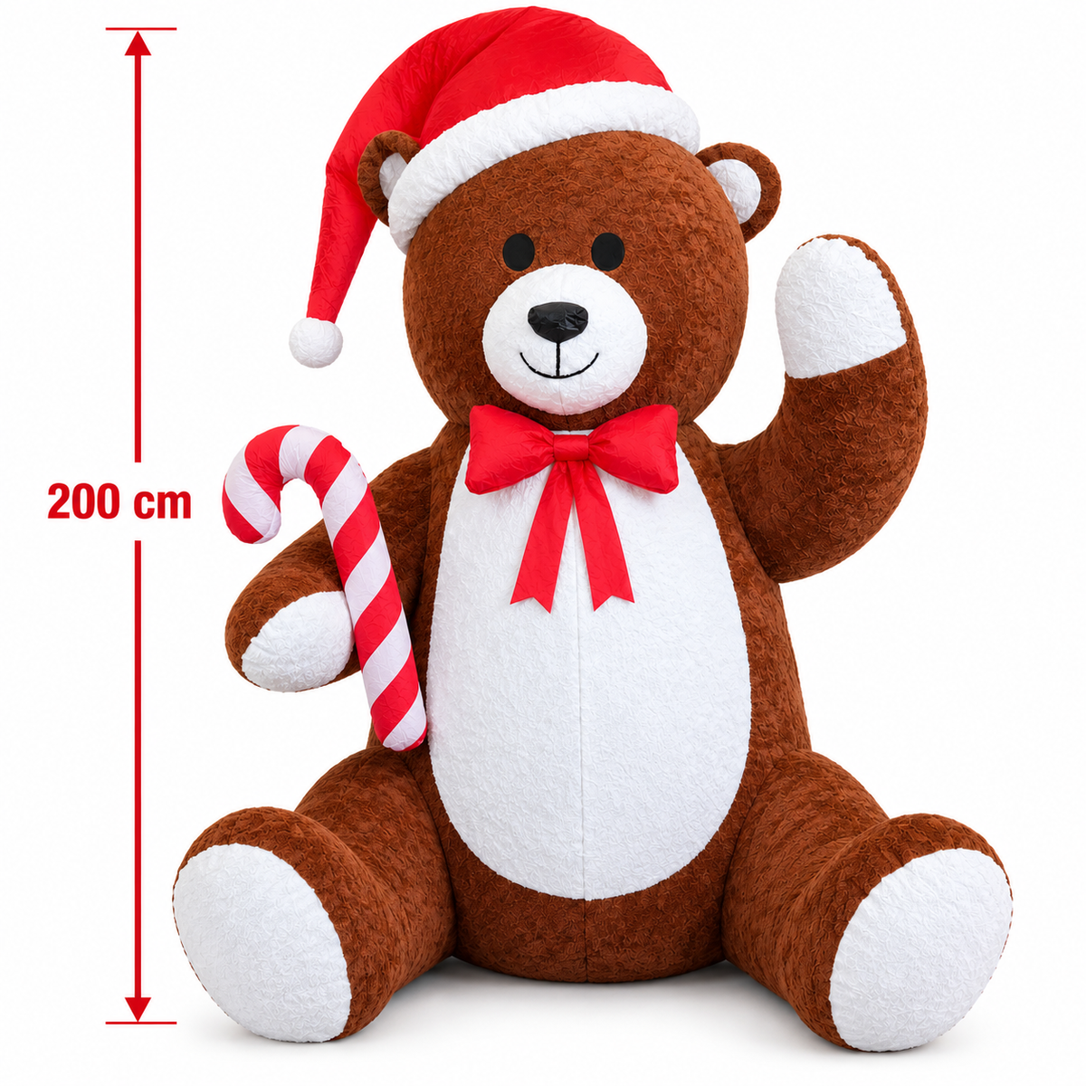 Orso Gonfiabile Natalizio Gigante 200 cm con Luci LED