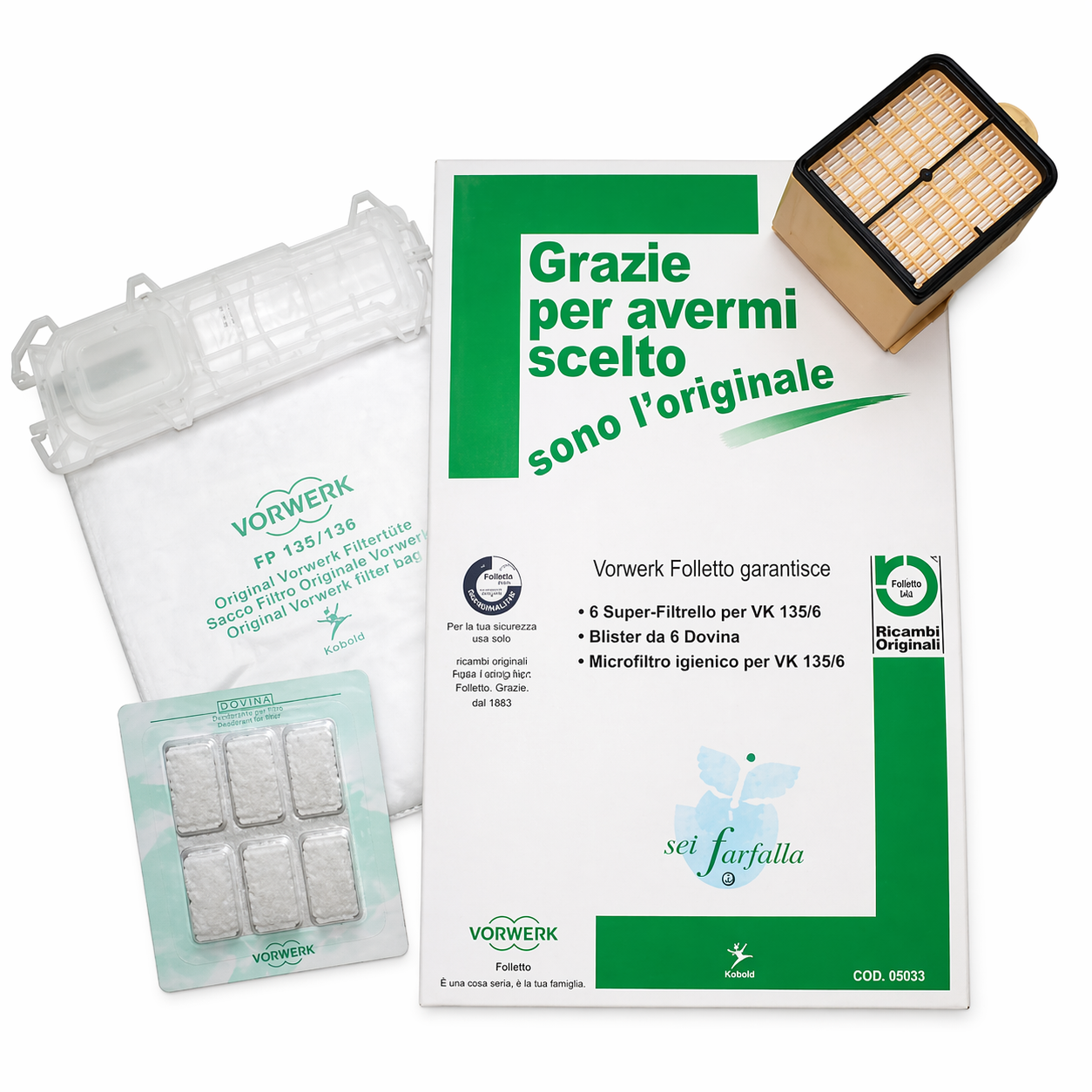 Set Farfalla Folletto Vorwerk VK 135/136 Originale
