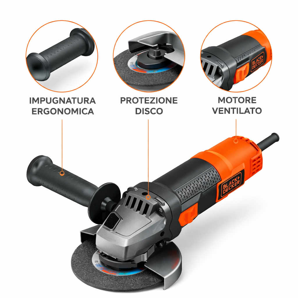 Black&Decker BEG200 - Smerigliatrice Angolare