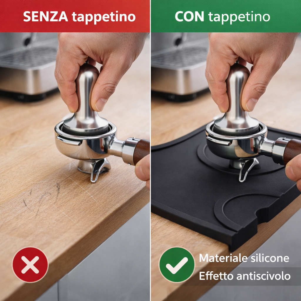 Tappetino Pressino per Caffè in Silicone Nero