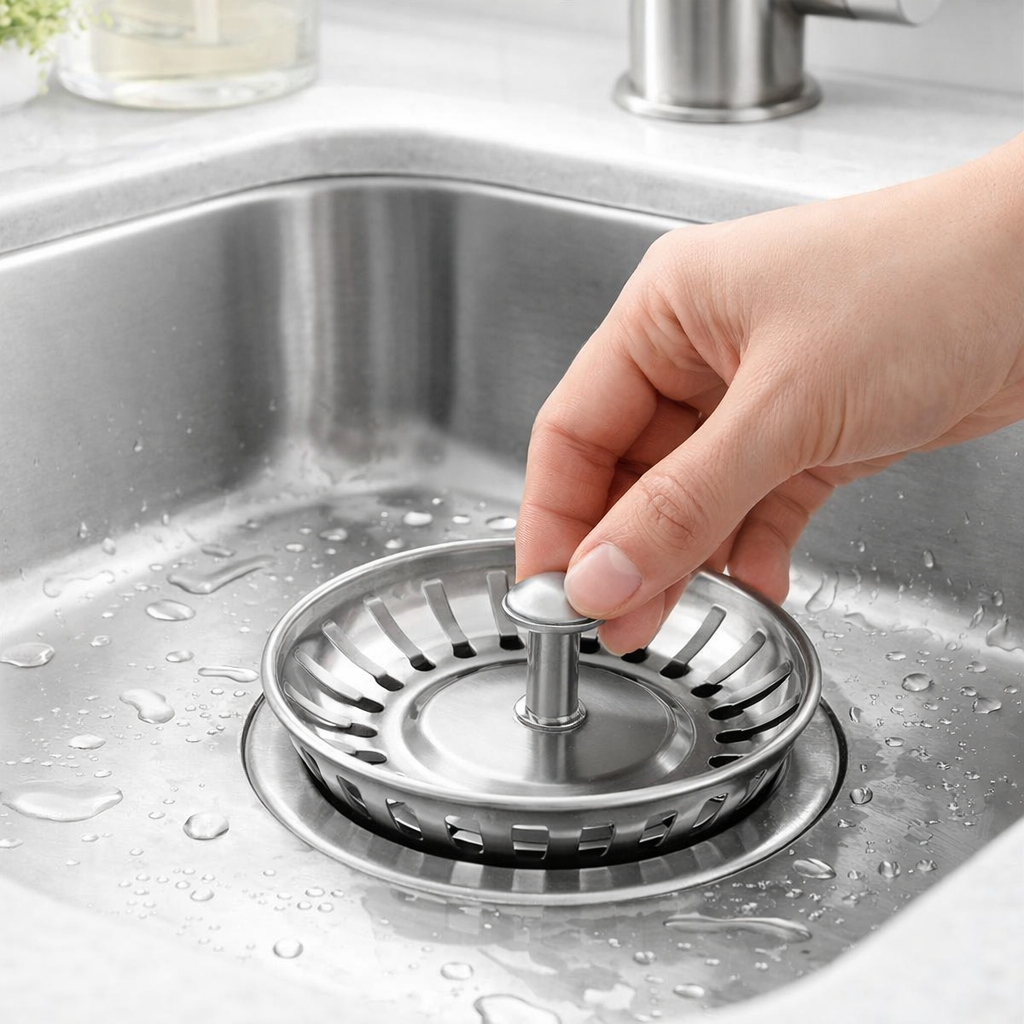 Tappo in Acciaio Inox per Lavello di Cucina