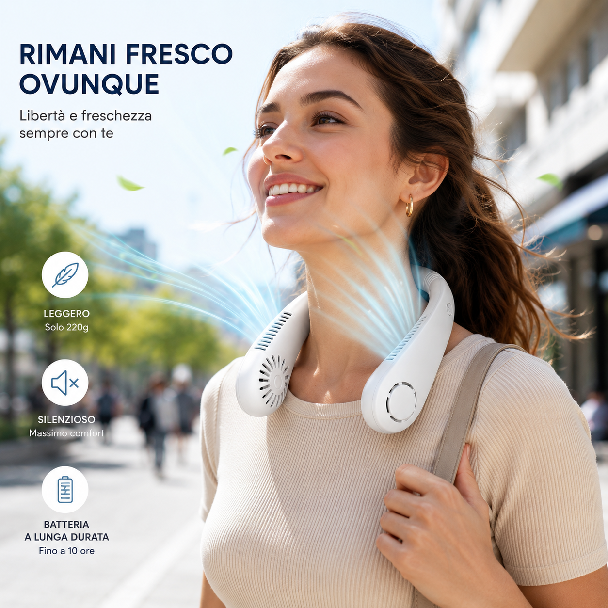Ventilatore da Collo 3 Velocità e Cavo USB