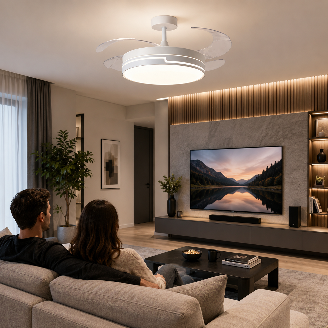 Ventilatore da Soffitto LED Silenzioso con Telecomando e Luce Dimmerabile 3 Colori